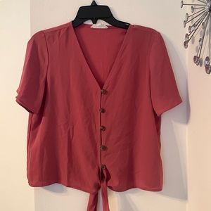 Tie Waist/V-Neck Top